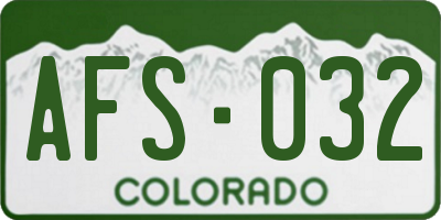CO license plate AFS032