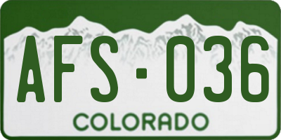 CO license plate AFS036