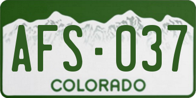 CO license plate AFS037