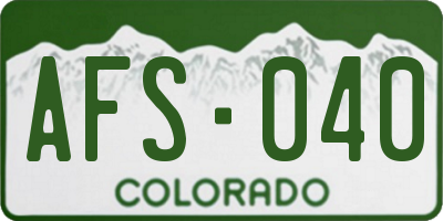 CO license plate AFS040