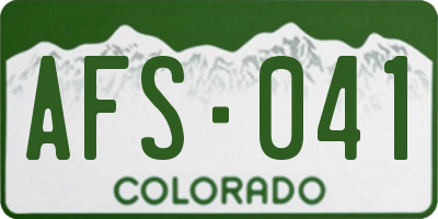 CO license plate AFS041