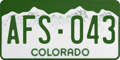 CO license plate AFS043