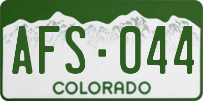 CO license plate AFS044