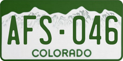CO license plate AFS046