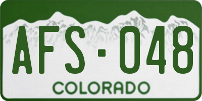CO license plate AFS048