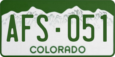 CO license plate AFS051