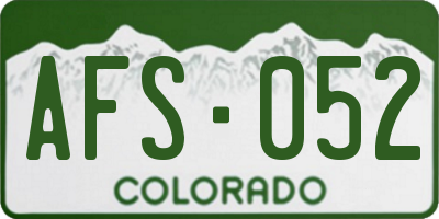CO license plate AFS052