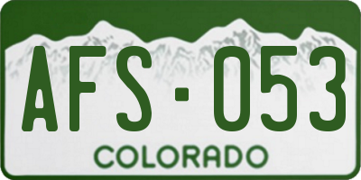CO license plate AFS053