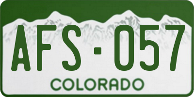 CO license plate AFS057