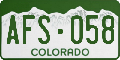 CO license plate AFS058