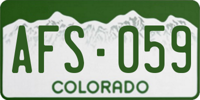 CO license plate AFS059