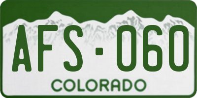 CO license plate AFS060