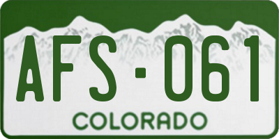 CO license plate AFS061