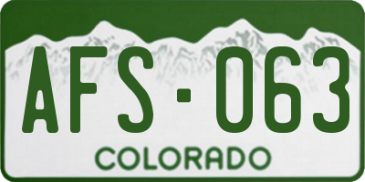 CO license plate AFS063