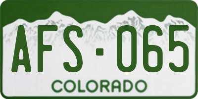 CO license plate AFS065