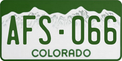 CO license plate AFS066