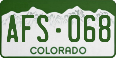 CO license plate AFS068