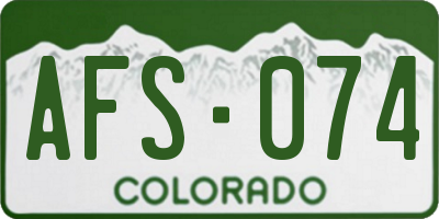 CO license plate AFS074