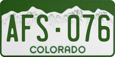 CO license plate AFS076