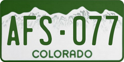 CO license plate AFS077