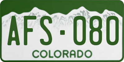 CO license plate AFS080