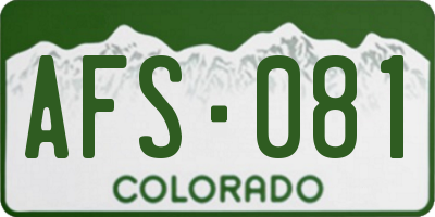 CO license plate AFS081