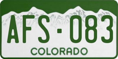 CO license plate AFS083