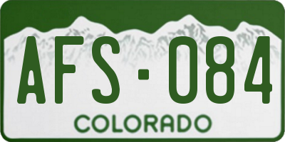 CO license plate AFS084