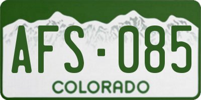 CO license plate AFS085