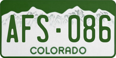 CO license plate AFS086