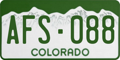 CO license plate AFS088
