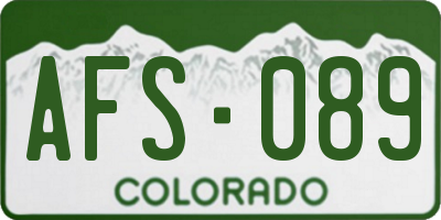 CO license plate AFS089