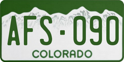 CO license plate AFS090