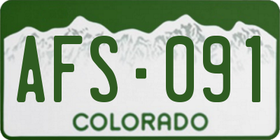 CO license plate AFS091
