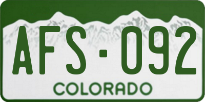CO license plate AFS092