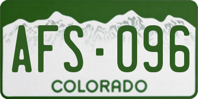 CO license plate AFS096
