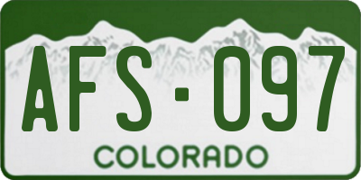 CO license plate AFS097