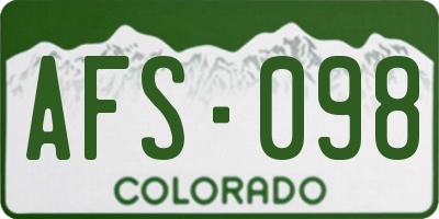 CO license plate AFS098