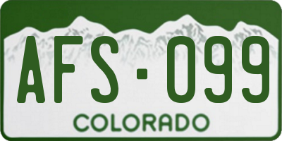 CO license plate AFS099