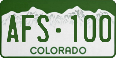 CO license plate AFS100