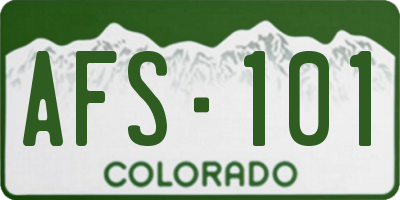 CO license plate AFS101