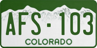 CO license plate AFS103