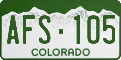 CO license plate AFS105