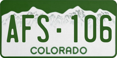 CO license plate AFS106