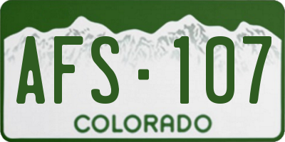 CO license plate AFS107