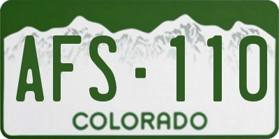 CO license plate AFS110