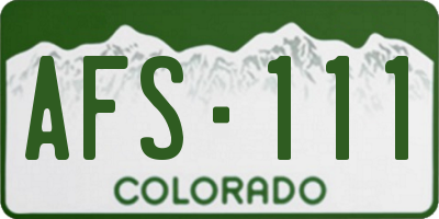 CO license plate AFS111