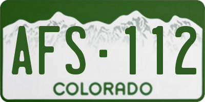 CO license plate AFS112