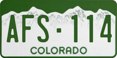 CO license plate AFS114