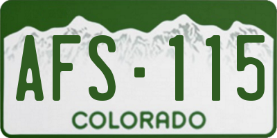 CO license plate AFS115